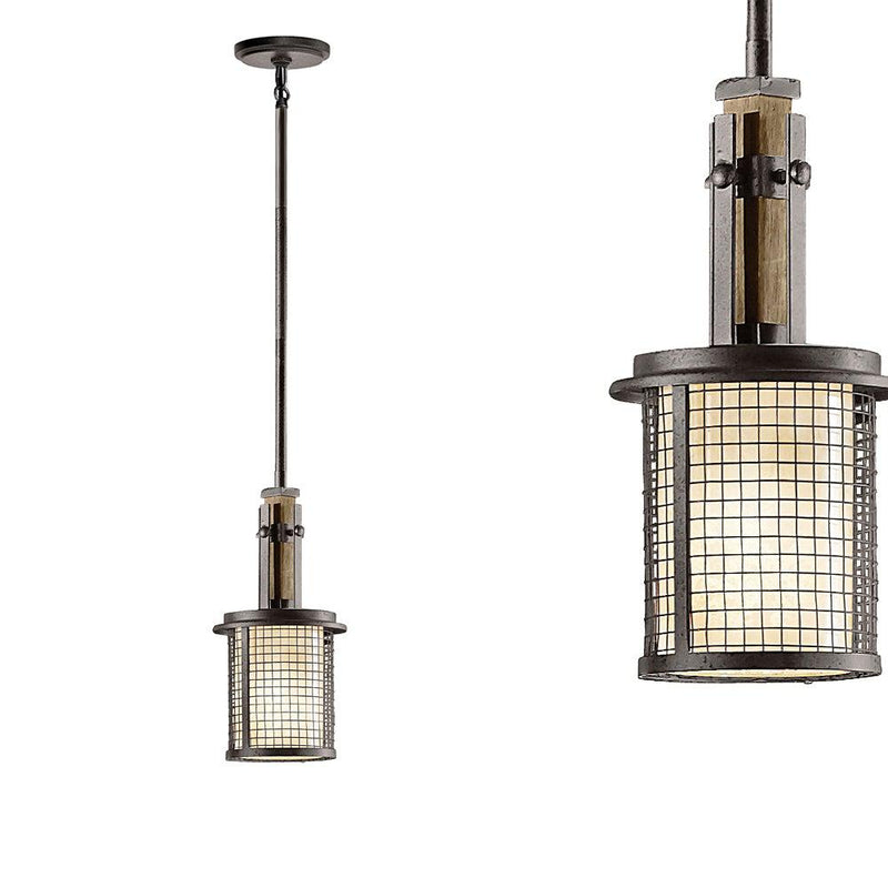 Підвісний світильник 15см, металева сітка - кований, для вітальні кухні спальні (1xE27) Kichler (Ahrendale)