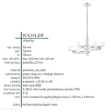 Світильник металевий - скляні плафони (71см) підвісний для вітальні, кухні, спальні (G9 3x4W) Kichler (Aleeka)