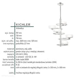 Світильник металевий вертикальний - скляні плафони (71см) підвісний для вітальні, кухні, спальні (G9 5x4W) Kichler (Aleeka)