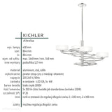 Світильник металевий - скляні плафони (86см) підвісний для вітальні, кухні, спальні (G9 5x4W) Kichler (Aleeka)