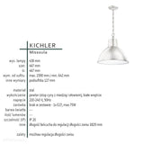 Метал індастріал - світильник лофт 47см для кухні, вітальні, спальні (1xE27) Kichler (Missoula)