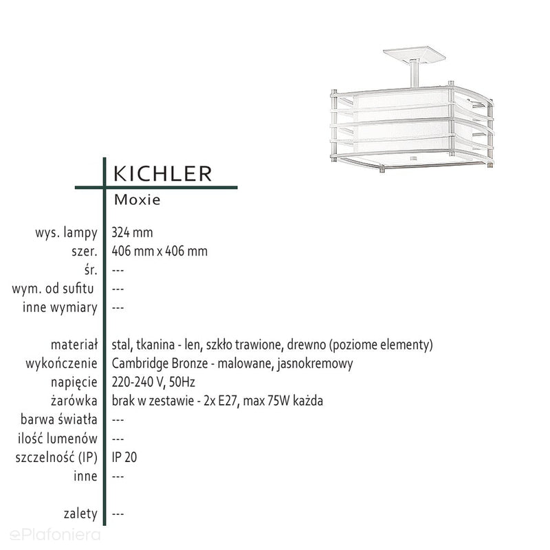 Ретро стельовий світильник Moxie - стельовий світильник для кухні та вітальні Kichler