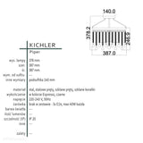 Стельовий світильник металевий чорний (прутки, намистини, 38см) стельовий світильник для вітальні, холу, спальні (3xE14) Kichler (Piper)