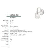 Настінний світильник - вінтажний (олов'яний) бра для їдальні, спальні, ванної (1xE27) Kichler (Waverly)