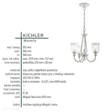 Люстра класичного стилю для їдальні / вітальні Waverly (олово, 56см) -Kichler (3xE27)