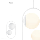 Білий каркас (кулі 20/15см) підвісний світильник - Koban C, Ummo