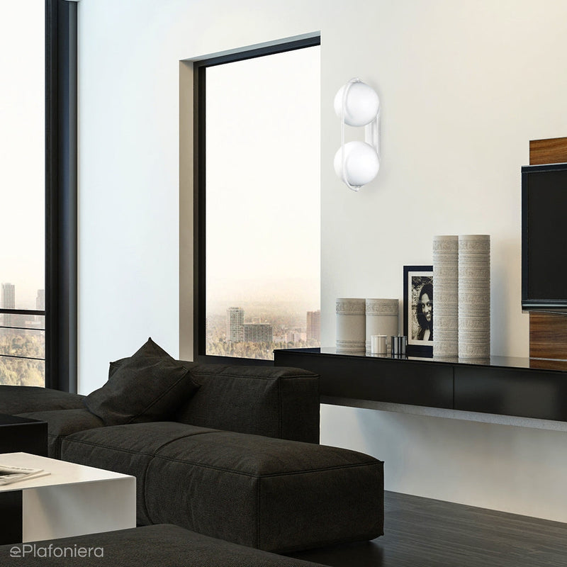Стильний білий настінний світильник для вітальні, спальні та ванної - Koban E, Ummo
