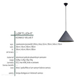 Світильник підвісний металевий - замша, для спальні вітальні (30/45/60/80см 1xE27) (Konko Velvet) Лофтлайт