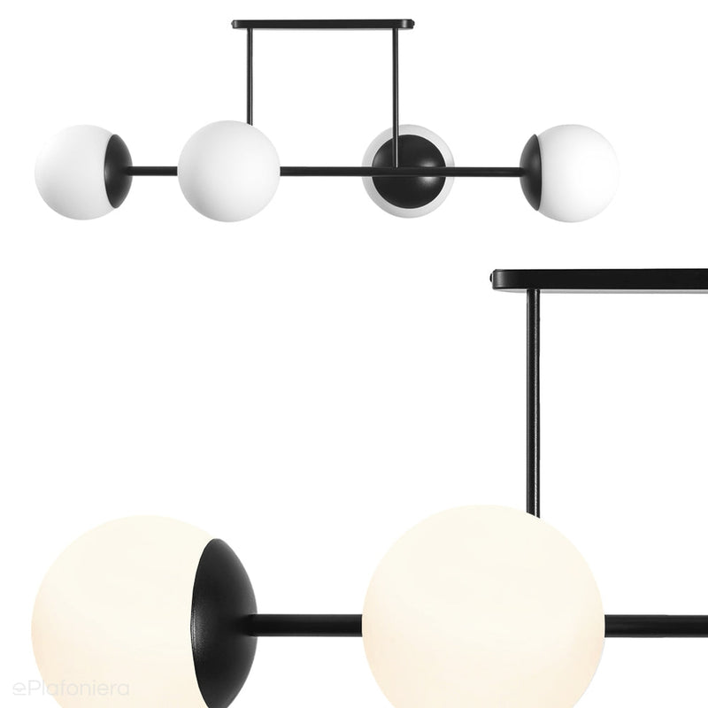 Чорний сучасний стельовий світильник Kop D - стильна люстра над столиком Ummo