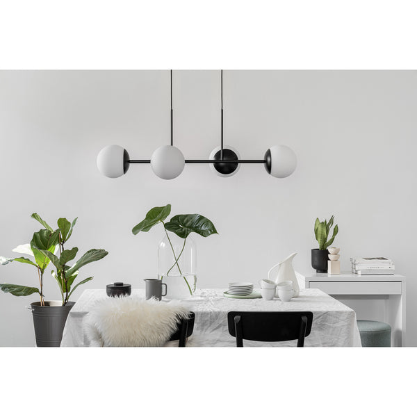 Чорна куля підвісна лампа над столом Kop E - люстра для вітальні, спальні, кухні Ummo