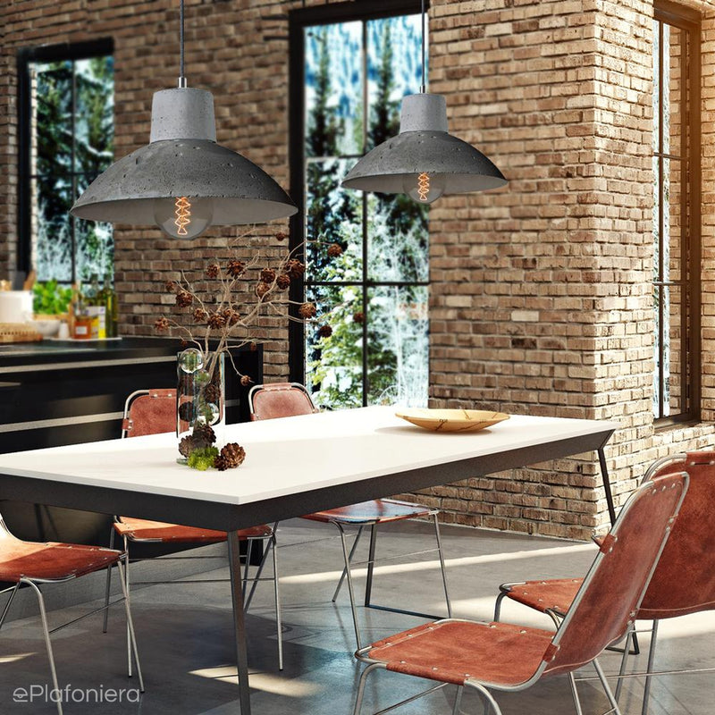 Двоколірний бетонний світильник - сучасний промисловий підвісний світильник, для кухні вітальні (1xE27) (Korta 3) Лофтлайт