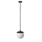 Куля біла Kuul F 15 см - чорний підвісний світильник для вітальні, спальні та кухні Ummo