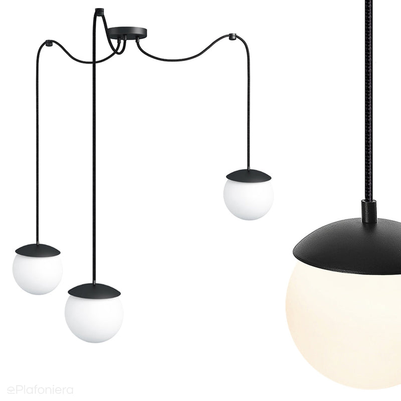 Чорний Kuul F3-P Spider Pendant Lamp, потрійна довжина регульованої стельової лампи Ummo