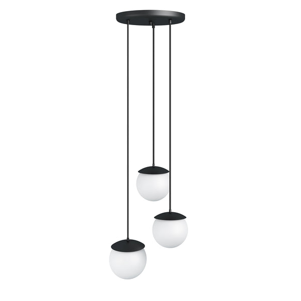 Стельовий світильник Kuul F3-K white ball - підвісний світильник з чорним покриттям Ummo
