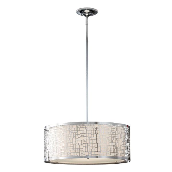 Метало - шовковий абажур 50см підвісний світильник для спальні вітальні (1xE27) Feiss (Joplin)