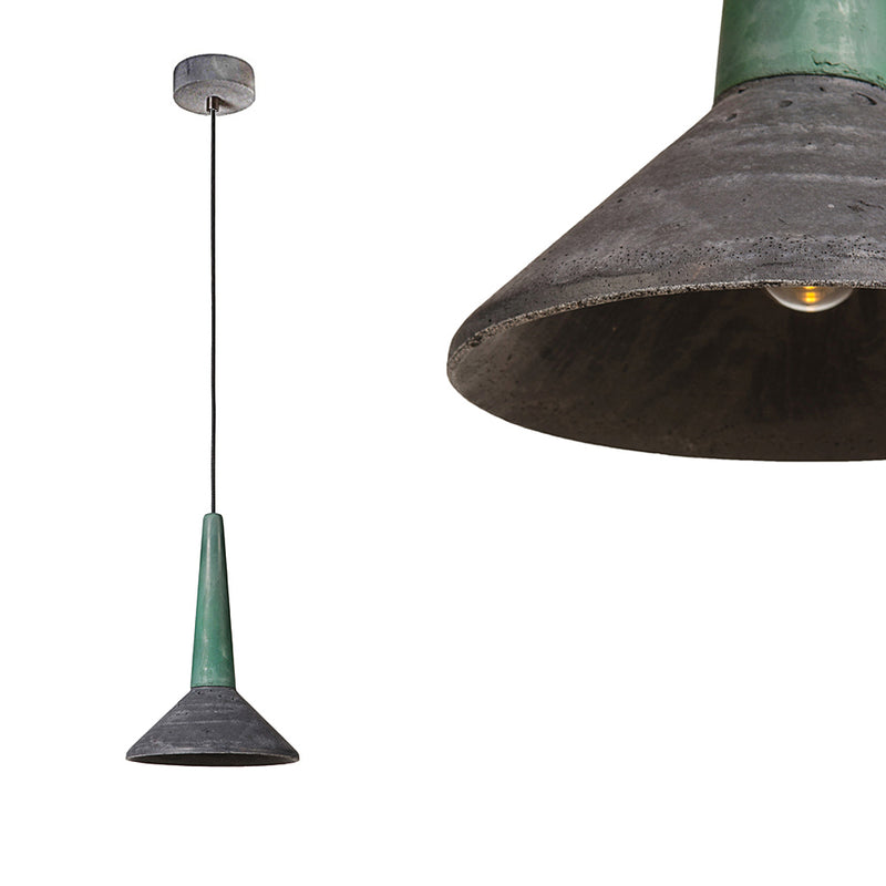 Двоколірний бетонний світильник - сучасний промисловий підвісний світильник, для кухні вітальні (1xE27) (Медано) Лофтлайт
