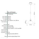 Латунний підвісний світильник Прованс - Elstead (стара латунь, 37см, 1xE27)