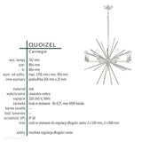 Сучасна люстра Carnegie зі сріблом - Quoizel (86см, 8xE27)