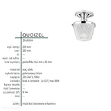 Скляний світильник (хром) плафон для ванної, вітальні, спальні, кухні (1xE27) Quoizel (Дублін)