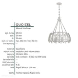 Рустикальний / дерев'яний підвісний світильник з дерева на ланцюжку - Quoizel, 52см, 5xE14