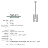 Підвісний світильник Rustic Wood (дерево, метал) - Quoizel, 23см / 1xE27
