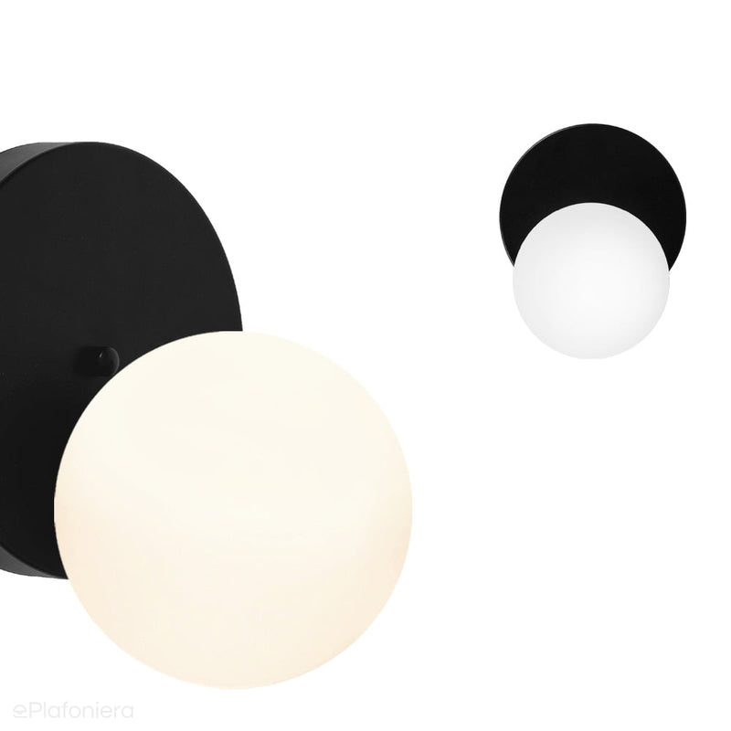 Refa - настінний світильник чорна куля, бра для спальні та ванної Ummo