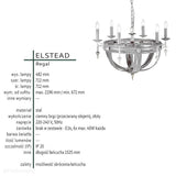 Підвісний світильник на ланцюжку 70см - люстра, свічник для спальні вітальні (6xE14) Elstead (Regal)