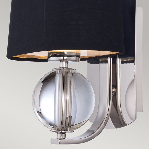 Срібний настінний світильник - чорний абажур настінний світильник для вітальні, спальні, їдальні (G9 4x4W) Quoizel (Gotham)