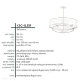 Розкішна люстра 60см (олово, органза) для спальні, вітальні, їдальні (G9 5x4W) Kichler (Saldana)