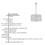 Світильник Shoal crystal - Elstead 48см для кухні / вітальні / спальні (4xE27)