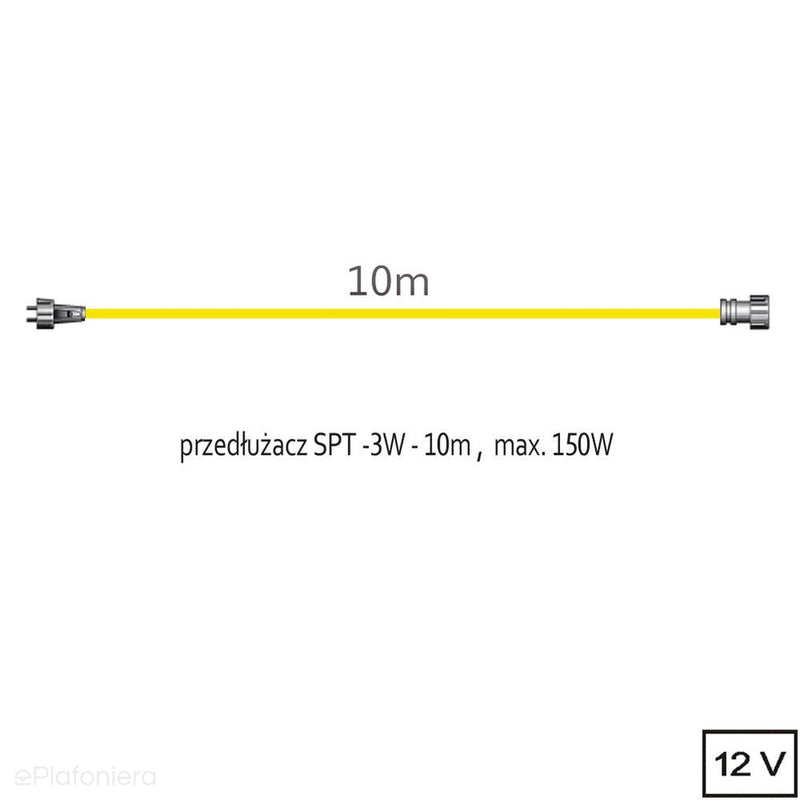 Подовжувач 10м SPT-3W (IP 44) - АКСЕСУАРИ системи 12V LED Polned (6056011)