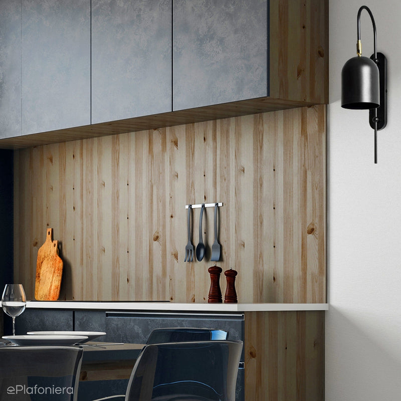 Преміум - чорний, металевий настінний світильник для кухні - Taku, Ummo