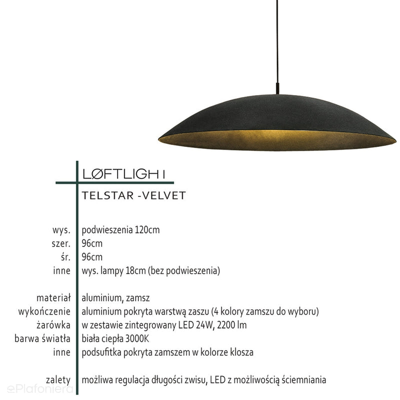Сучасний великий підвісний світильник 96см для вітальні Telstar Velvet LoftLight
