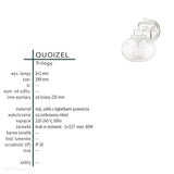 Скляний настінний світильник - бра (нікель, 1xE27) для кухні, їдальні, вітальні Quoizel (Trilogy)