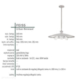 Промисловий підвісний світильник Urban - оздоблений зірчастою бронзою - Feiss / 54см / 3xE27