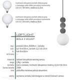 Сучасний підвісний світильник для вітальні - три кулі - сталь, замша (1xE27) (Bola 3 Velvet) Лофтлайт
