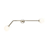 Золотий світильник для вітальні, молочні кулі на трубі (настінний горизонтальний 2xE14) Aldex (Pure) 1064D30