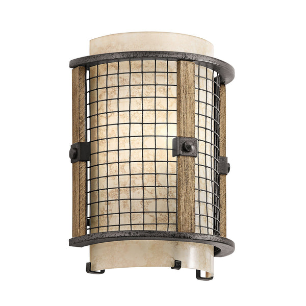 Настінний світильник, металева сітка - кований, для вітальні кухні спальні (1xE14) Kichler (Ahrendale)