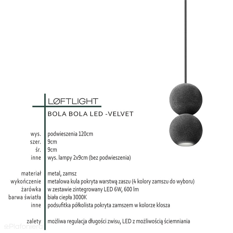 Сучасний підвісний світильник (Velvet 2), для вітальні спальні Bola Bola LED Loftlight