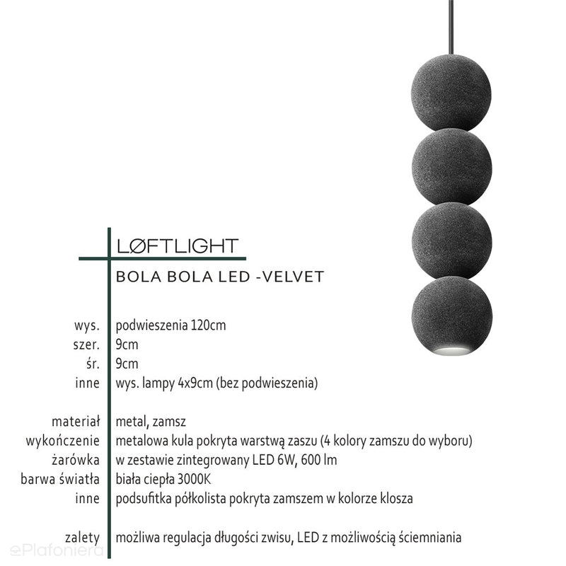 Сучасний підвісний світильник (Velvet 4), для вітальні спальні Bola Bola LED Loftlight