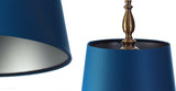 Сатиновий абажур рустикальний - темно-синій підвісний світильник (латунь) Amaris, ручна робота