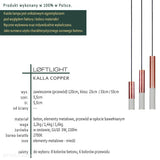 Бетонний сучасний світильник - підвісна мідна трубка (23/33/53см), для вітальні спальні (Kalla Copper) Loftlight