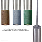 Бетонний сучасний світильник - підвісна сталева труба (23/33/53см), для вітальні спальні (Kalla Inox) Loftlight