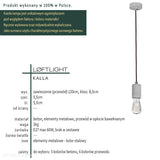 Підвісний світильник бетонний - сучасний промисловий, для спальні вітальні (1xE27) (Kalla) Loftlight