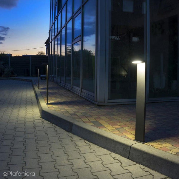 Плоский світлодіодний стовпчик 10W, 58 - сучасний вуличний садовий світильник графіт SU-MA (Karo)