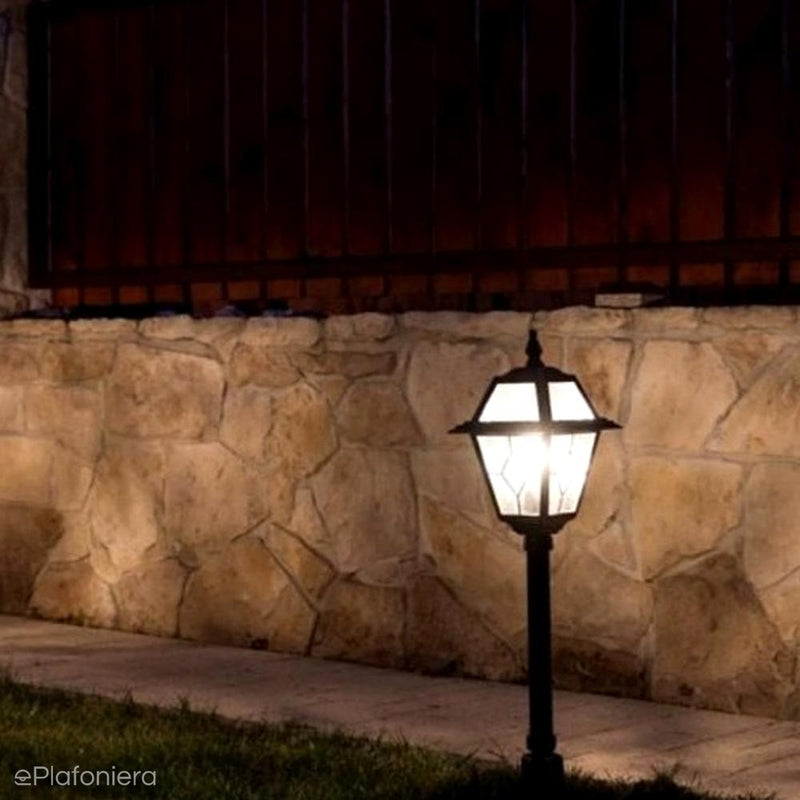 Чорний ліхтар - Вітраж, стоячий світильник 80/110/160 см відкритий сад (1x E27) SU-MA