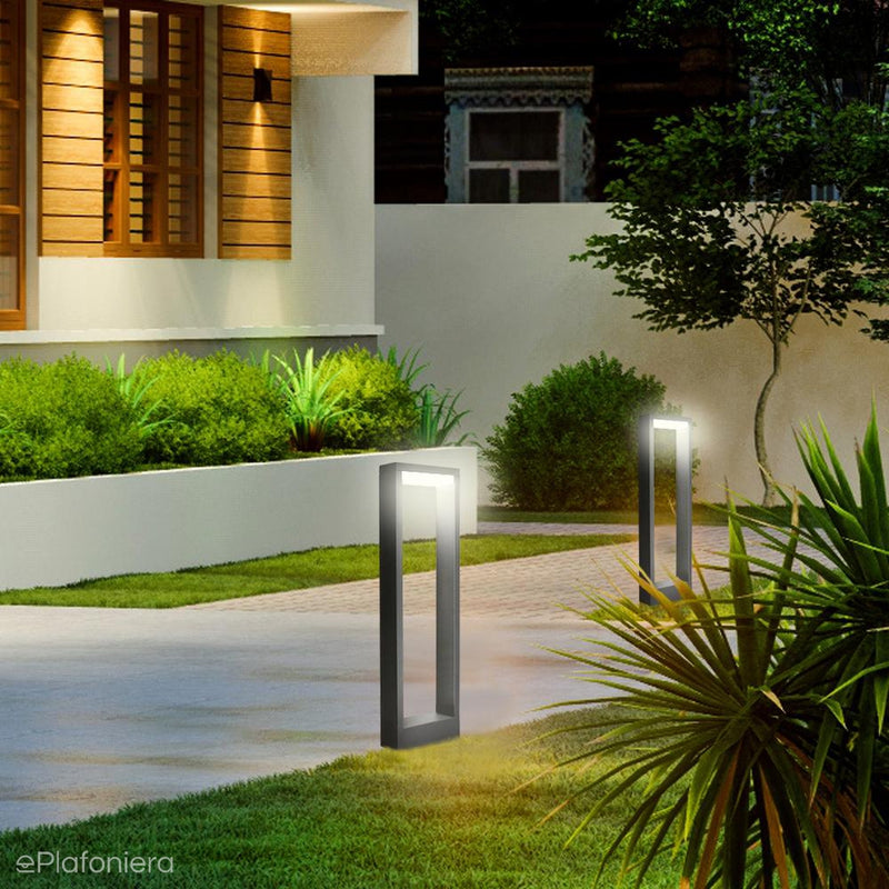 Модерн стовпчик 50/80см - світлодіодна рамка, зовнішній садовий світильник графіт (LED 7W) SU-MA (форма)