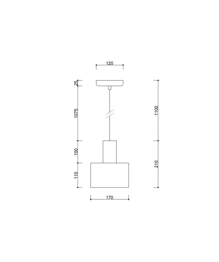 Білий металевий підвісний світильник для вітальні, спальні, кухні, ванної - Enkel 1, Ummo