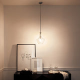 Світильник сучасний підвісний скло 27см (хром) для кухні, вітальні, ресторану (1xE27) Kichler (Everly)