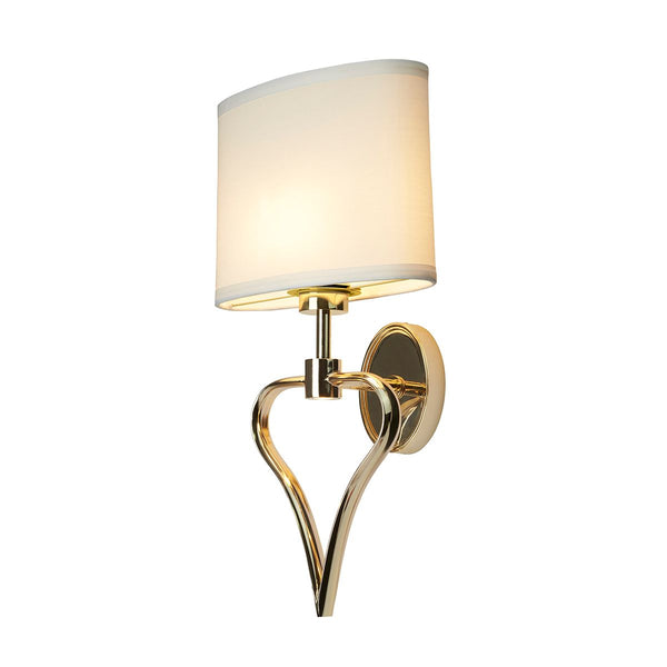 Настінний світильник романтичний (білий, золотий) бра для ванної спальні вітальні (G9 1x4W) Elstead (Falmouth)